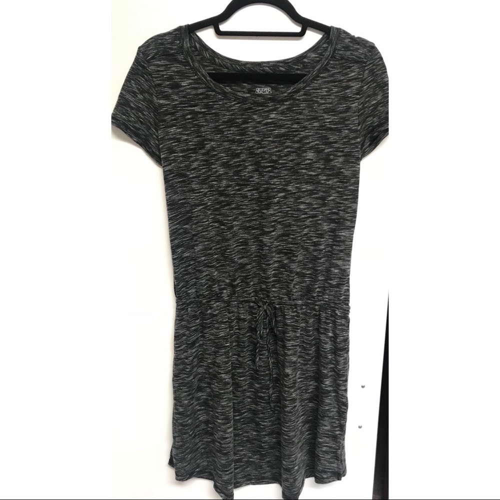 Loungewear dress with elastic tied waist